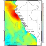 Mapa de anomalías en la temperatura del mar - Niño Costero Perú
